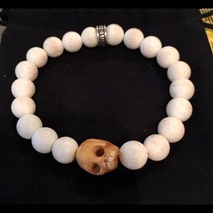 King Baby Studio Jewelry - King Baby White Coral skull Bracelet.925 8mm King Baby Studio Jewelry - King Baby White Coral skull Bracelet.925 8mm